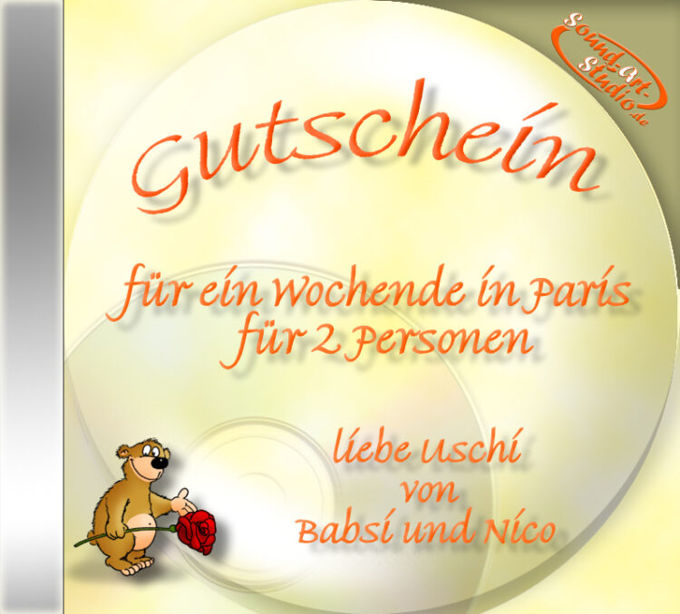 persönliche Gutschein-CD Cover - originelle kreativer ausgefallene Geschenkgutschene