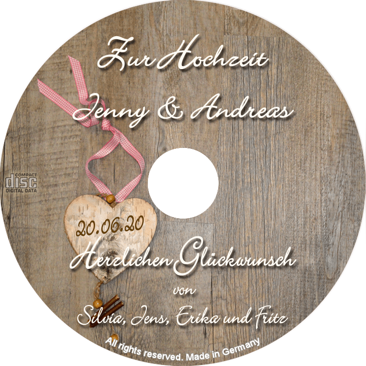 persönliche bayerische Hochzeits-CD - personalisierte Geschenke zur Hochzeit