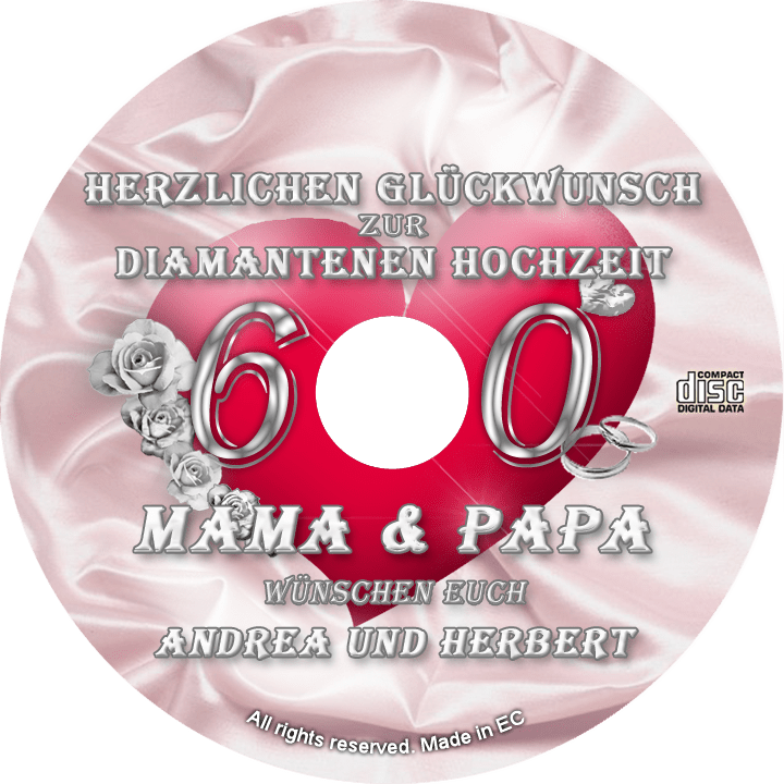persönliche Diamanthochzeits-CD - personalisierte Geschenke zur Diamantenen Hochzeit