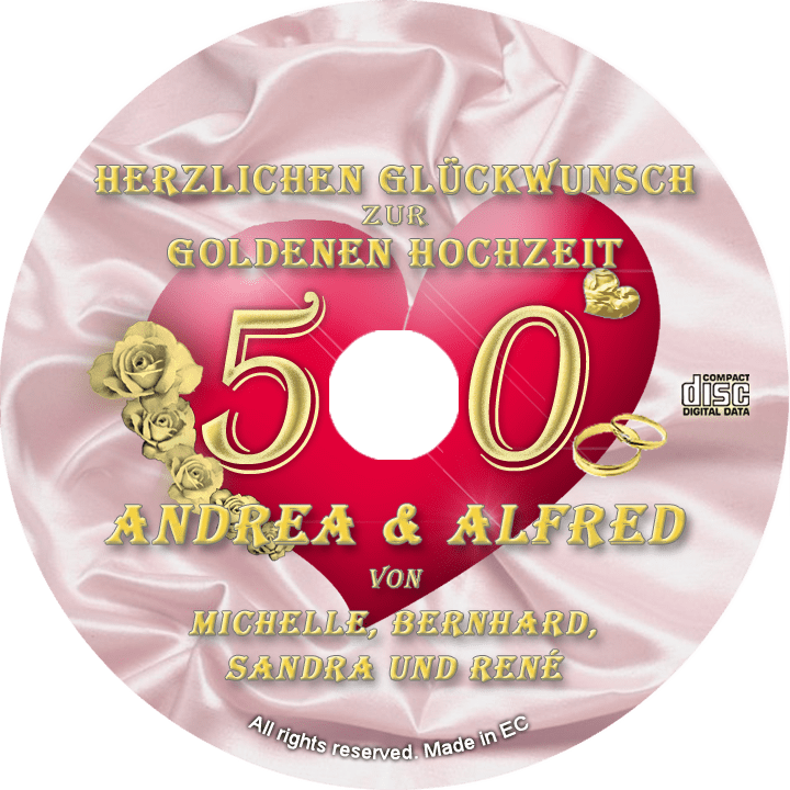 persönliche Goldhochzeits-CD - personalisierte Geschenke zur Goldenen Hochzeit