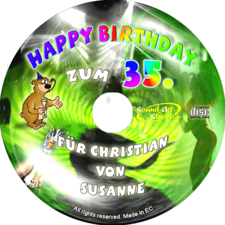 persönliche Party-Geburtstags-CD - personalisierte Geburtstagsgeschenke